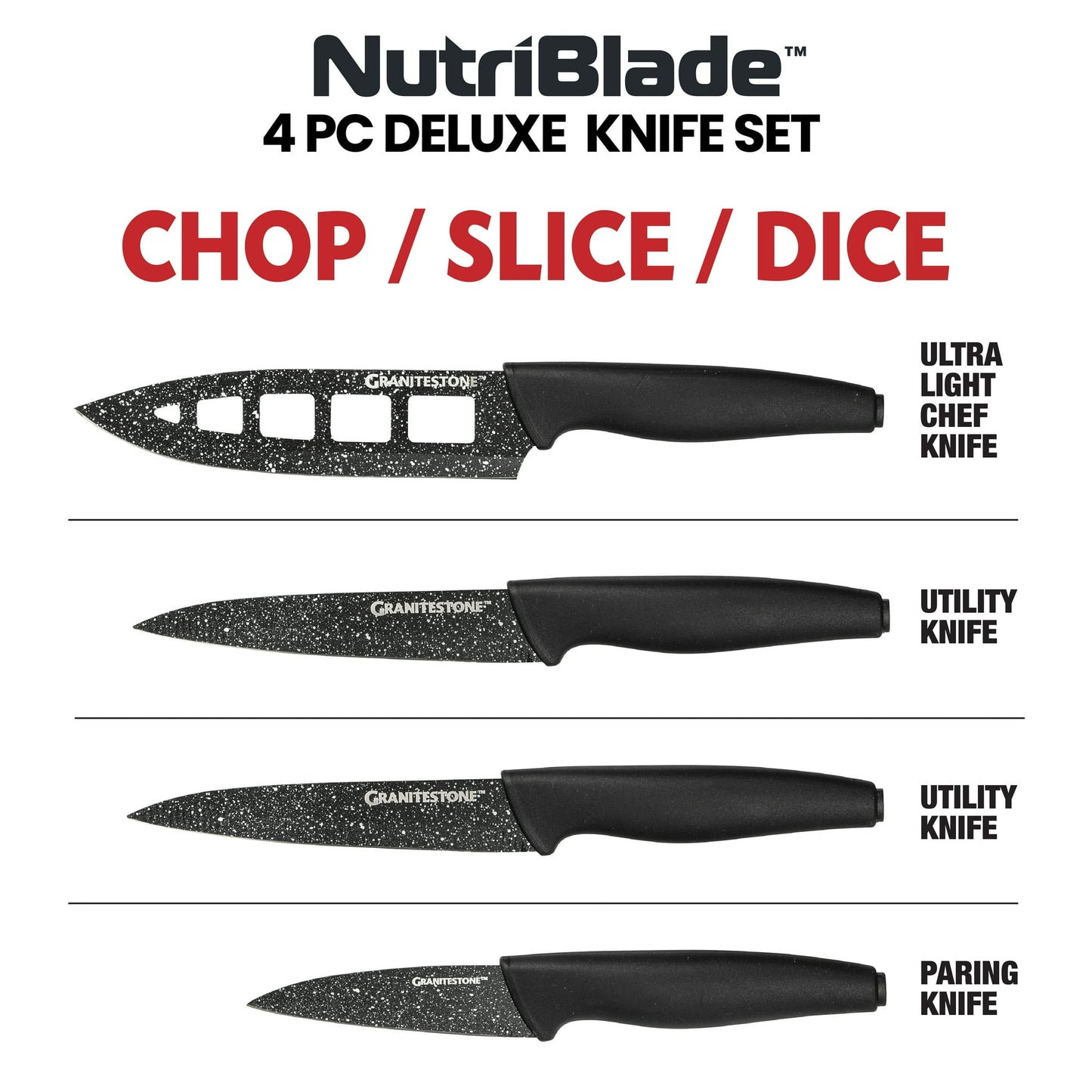 Nutriblade 4 Pc Knife Set